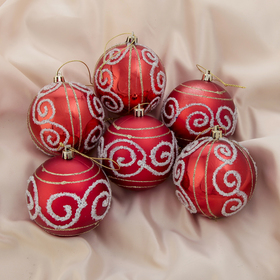 Набор шаров пластик d-8 см, 6 шт 