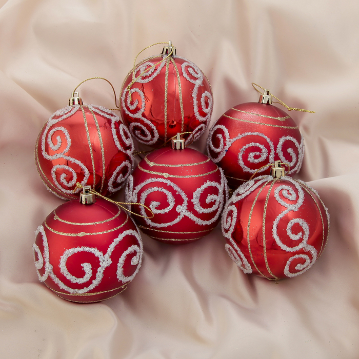 Набор шаров пластик d-8 см, 6 шт 