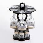 Мини-бар «Изящный», 12 предметов, бокал 240 мл, стопка 50 мл, гравировка, стекло, прозрачный, золотистый - Фото 1