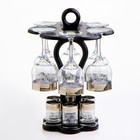 Мини-бар «Изящный», 12 предметов, бокал 240 мл, стопка 50 мл, гравировка, стекло, прозрачный, золотистый - Фото 2