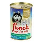 Консервы для собак Lunch for pets мясное ассорти с языком в желе, ж/б 400 г - Фото 1