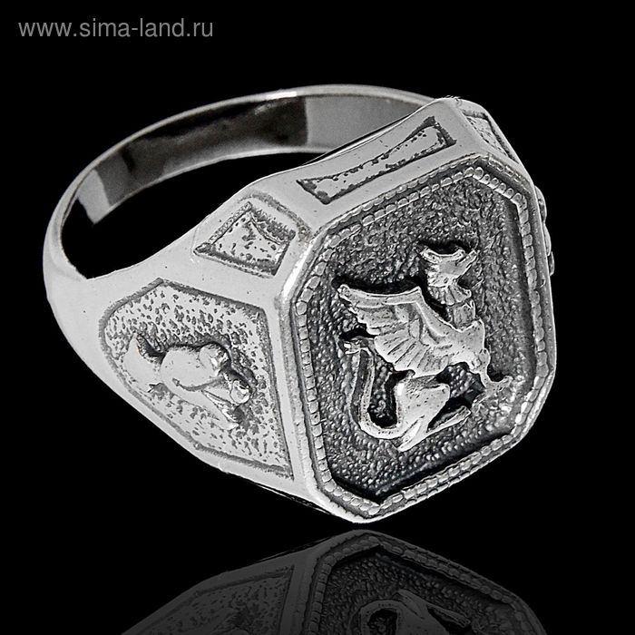 Кольцо "Грифон", размер 20, цвет чернёное серебро - Фото 1