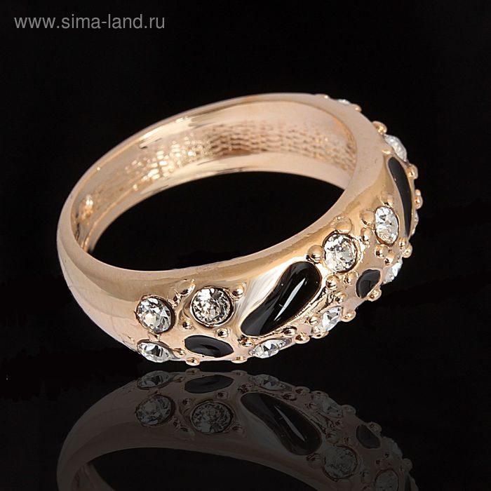 Кольцо «Эгида», размер 19, цвет чёрный в золоте - Фото 1