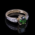 Кольцо "Нателио", размер 18, цвет зелёный в золоте - Фото 1