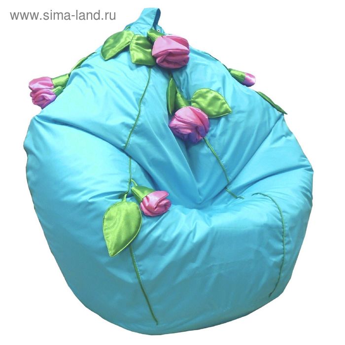 Кресло-мешок Розы, ткань нейлон, цвет бирюзовый - Фото 1