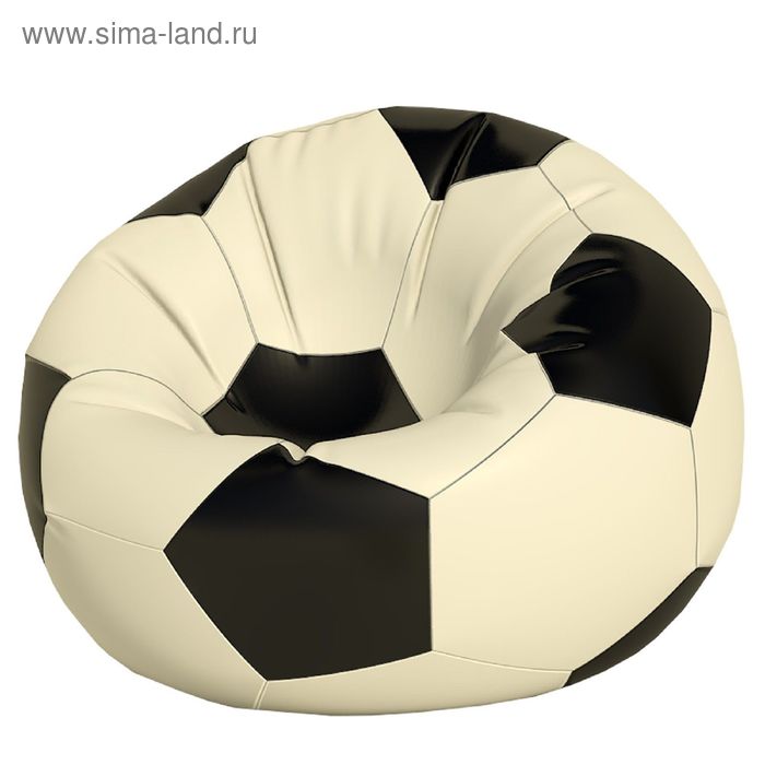 Кресло-мешок Мяч большой, ткань нейлон, цвет белый, черный - Фото 1