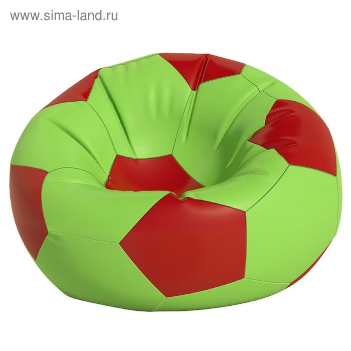 Кресло-мешок Мяч средний, ткань нейлон, цвет салатовый, красный - Фото 1