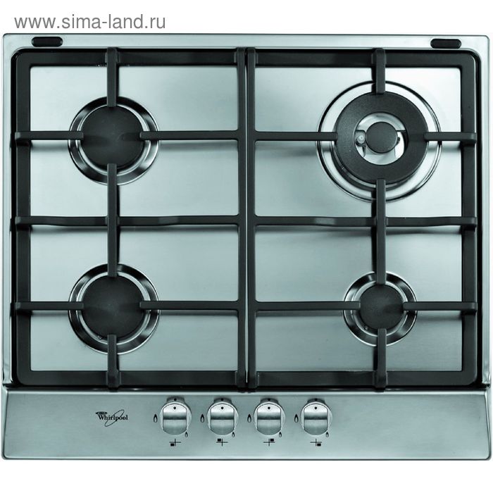 Варочная поверхность Whirlpool AKR 353/IX, газовая, 4 конфорки, серебристая - Фото 1