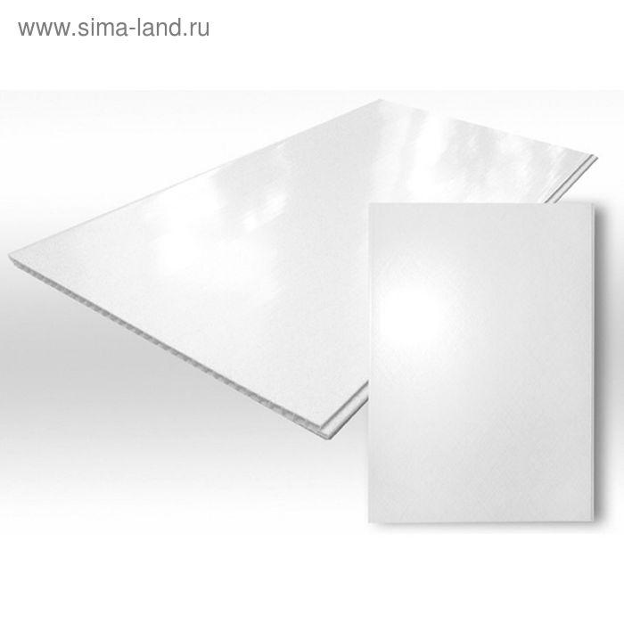 Стеновая панель ПВХ, 2700×375 мм, цвет белый глянец - Фото 1