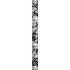 Бордюр стеклянный Black and White BW7H231, чёрный, 40х440 мм