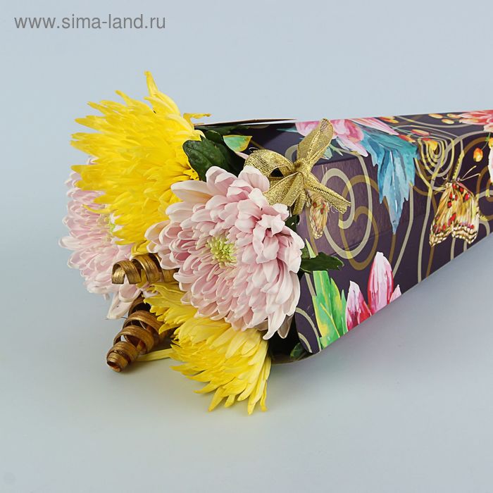 Конус для цветов "Хризантема" серия цветы, 27 х 13 см - Фото 1
