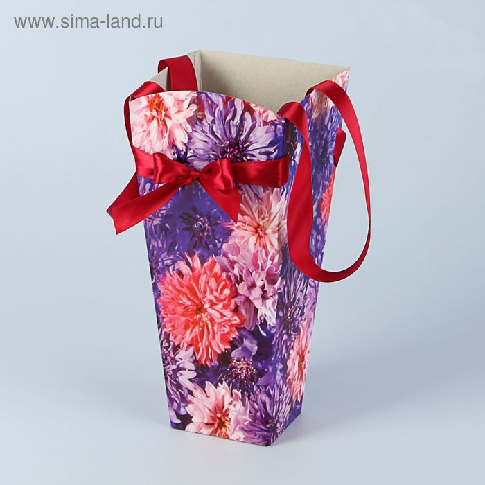 Пакет для цветов "Хризантема", индиго, 12 х 10 см - Фото 1