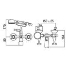 Смеситель для ванны TEKNOBILI CARLOS PRIMERO T3CP210/T3CR, двухвентильный с душевым набором - Фото 2