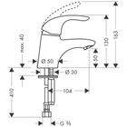 Смеситель для раковины Hansgrohe Focus E 31718000, без донного клапана - Фото 2