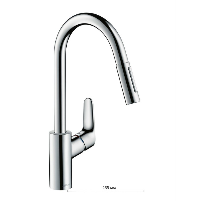 Смеситель для кухни Hansgrohe Focus 31815800, с выдвижным изливом - Фото 1