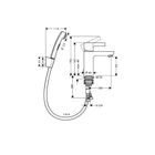 Смеситель для раковины Hansgrohe Metris S 31160000, с гигиеническим душем - Фото 2