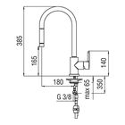 Смеситель для кухни Nobili ABC AB87137/1CR, с вытяжным душем - Фото 2