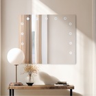 Зеркало, гримёрное, настенное, 13 лампочек, 90х70 см - фото 12420689