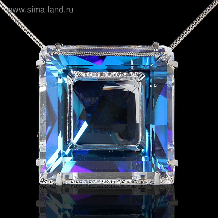 Кулон "Проксима", цвет голубой в серебре, 45 см - Фото 1