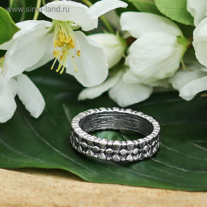 Кольцо "Умласио", размер 17, цвет черненое серебро - Фото 1