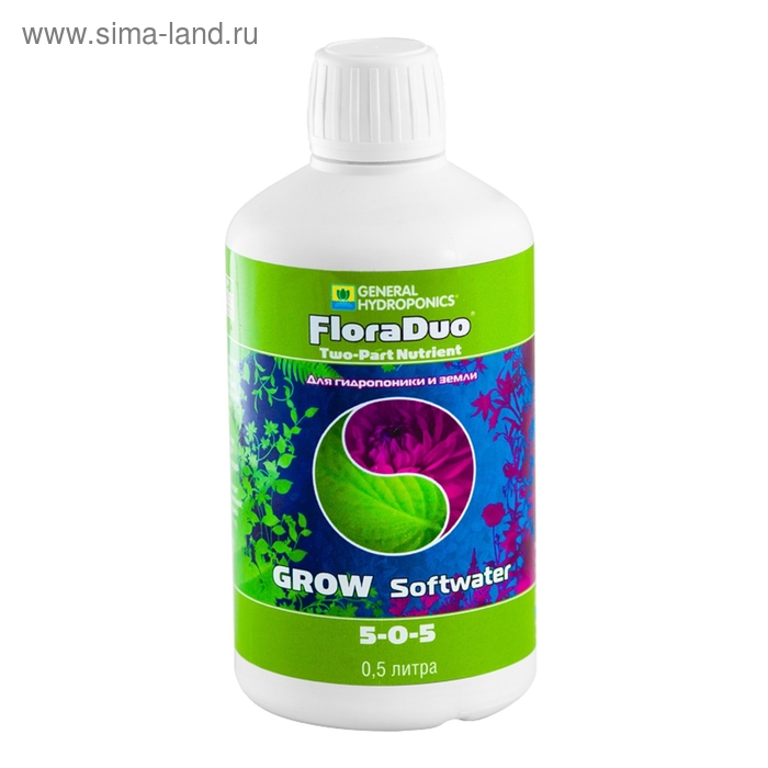 Минеральное концентрированное удобрение FloraDuo Grow SW GHE 0,5 L, (t°C) - Фото 1