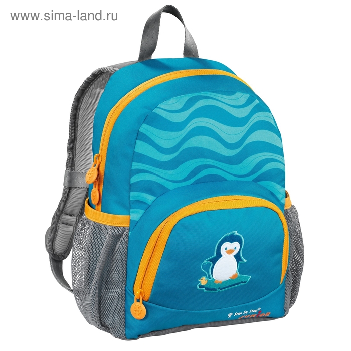 рюкзачок детский Step By Step Junior Dressy little penguin 22*31*11см голубой/серый - Фото 1