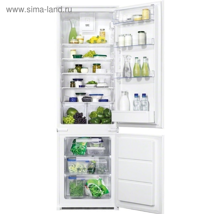 Холодильник Zanussi ZBB928465S, встраиваемый, двухкамерный, белый - Фото 1