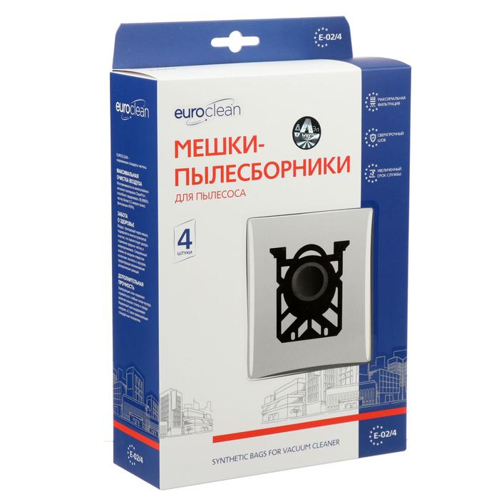 Мешок-пылесборник Euro синтетический, многослойный, 4 шт (Electolux S-Bag) - Фото 1