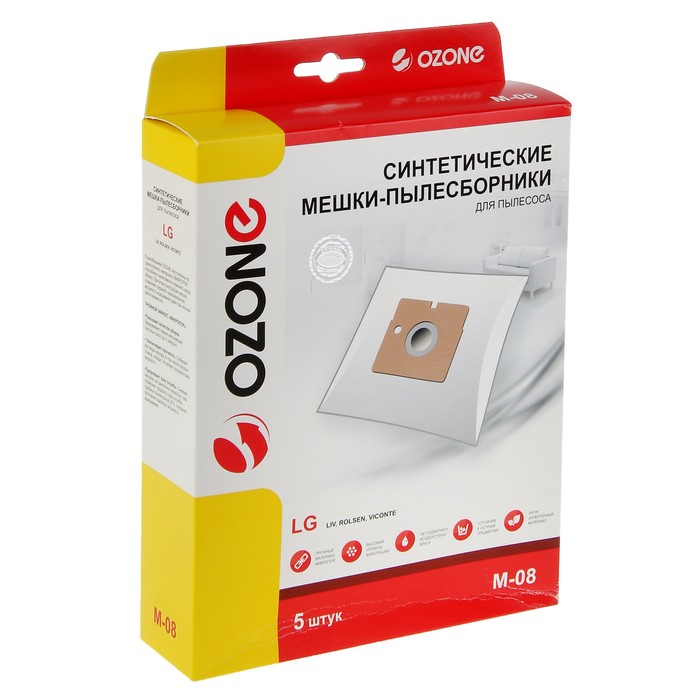 Пылесборник синтетический Ozone micron M-08, 5 шт (LG TB-36)