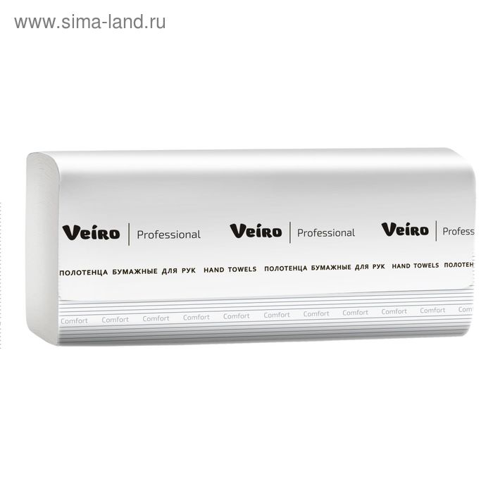 Полотенца для рук Veiro Professional Comfort KV210, V-сложение, 1 слой, 250 листов - Фото 1