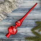 Верхушка на ёлку «Узорная снежинка» 28 см, красный - Фото 2