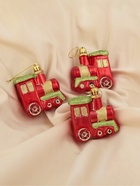 Ёлочные игрушки 3 шт. «Паровозик», 6.5×6.5 см, красный - Фото 2