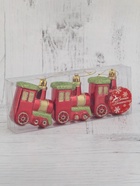 Ёлочные игрушки 3 шт. «Паровозик», 6.5×6.5 см, красный  (артикул 1332589)  большой выбор товаров оптом и в розницу по низким ценам с доставкой