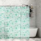 Штора для ванной «Кораблики», 180×180 см, полиэтилен, цвет зелёный - Фото 1