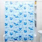 Штора для ванной «Дельфины», 180×180 см, полиэтилен, цвет голубой - фото 25199772