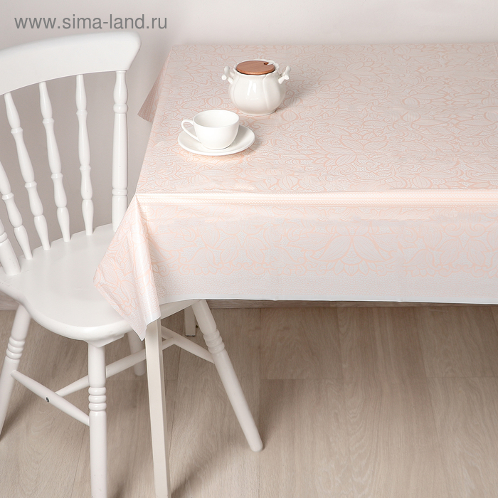 Скатерть без основы многоразовая «Ажур», 120×180 см, бежевая - Фото 1