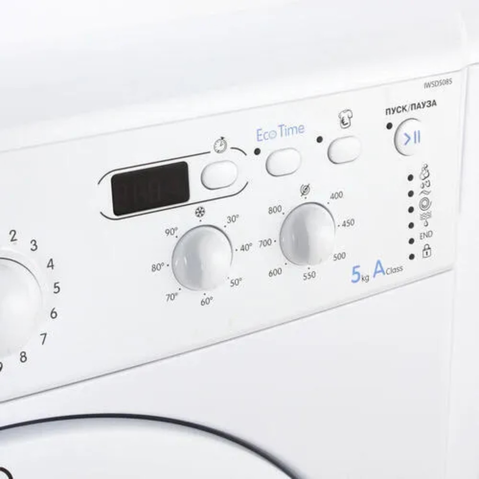 Стиральная машина Indesit IWSD 5085 (CIS), класс А, 800 об/мин, до 5 кг,  белая (1529158) - Купить по цене от 19 590.00 руб. | Интернет магазин  SIMA-LAND.RU