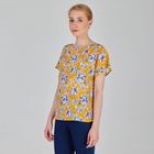Блуза женская, размер 52, рост 170 см, цвет голубые цветы на желтом (арт. B1390-0869 С+) - Фото 2