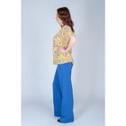 Блуза женская, размер 52, рост 170 см, цвет голубые цветы на желтом (арт. B1390-0869 С+) - Фото 4