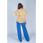 Блуза женская, размер 52, рост 170 см, цвет голубые цветы на желтом (арт. B1390-0869 С+) - Фото 5