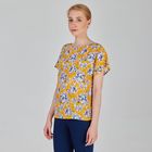 Блуза женская, размер 50, рост 170 см, цвет голубые цветы на желтом (арт. B1390-0970 С+) - Фото 2