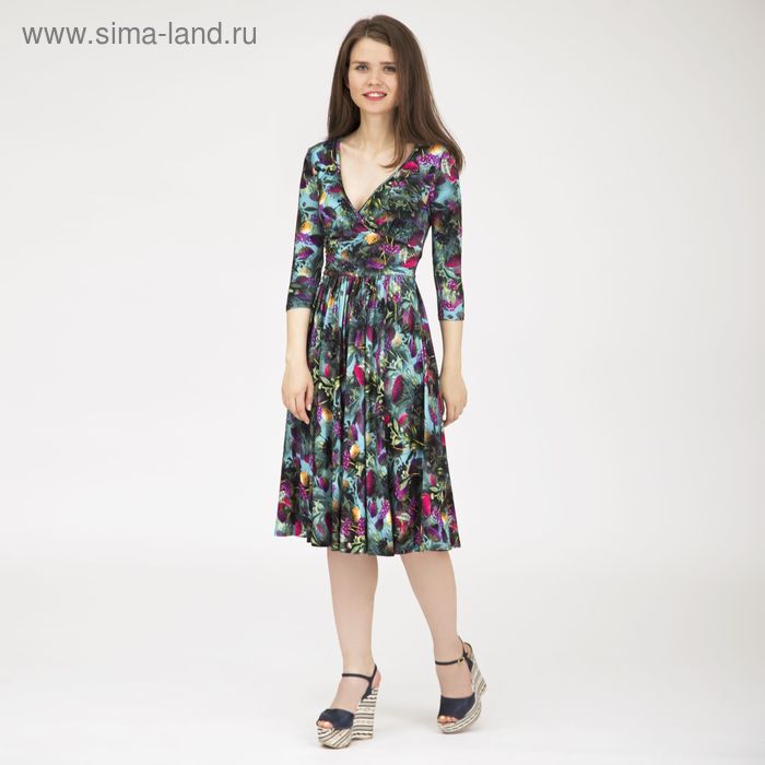 Платье женское, размер 42, рост 170 см, цвет цветной принт (арт. Y0270-0154) - Фото 1