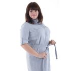 Платье-рубашка женское, цвет серый в полоску, размер 50, рост 170 - Фото 3