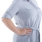 Платье-рубашка женское, цвет серый в полоску, размер 52, рост 170 - Фото 7