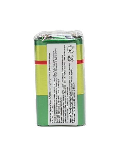 Батарейка солевая GP Greencell Extra Heavy Duty, 6F22-1S, 9 В, крона, спайка, 1 шт.