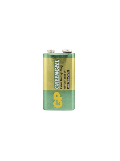 Батарейка солевая GP Greencell Extra Heavy Duty, 6F22-1S, 9 В, крона, спайка, 1 шт.