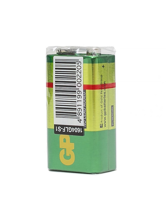 Батарейка солевая GP Greencell Extra Heavy Duty, 6F22-1S, 9 В, крона, спайка, 1 шт. - фото 51766477 Батарейка солевая GP Greencell Extra Heavy Duty, 6F22-1S, 9 В, крона, спайка, 1 шт. - фото 51766477