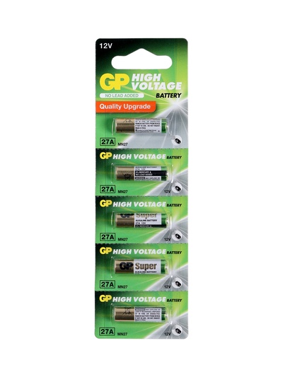 Батарейка алкалиновая GP Mercury Free, А23 (23AF, V23GA, MN21)-5BL, 12 В, блистер, 5 шт.