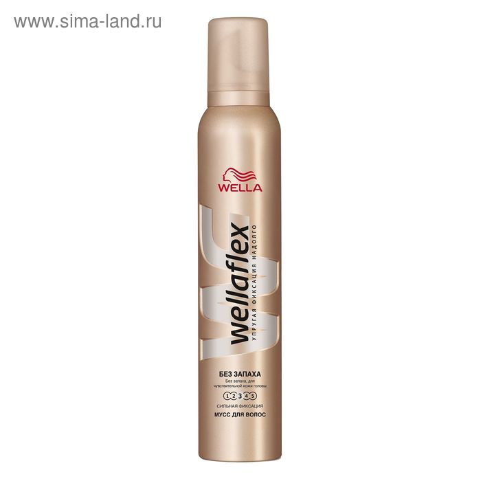Мусс для волос Wellaflex "Без запаха" для чувствительной кожи головы, сильная фиксация, 200 мл - Фото 1
