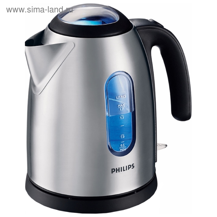 Чайник электрический Philips HD4667/20, металл, 1.7 л, 2400 Вт, подсветка, серебристый - Фото 1